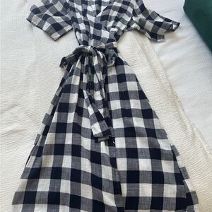 Urban Outfitters Navy and White Tie Front Sundress